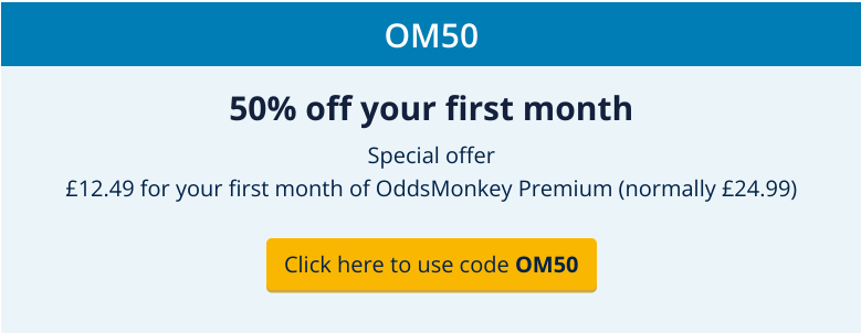 OddsMonkey 50% off code