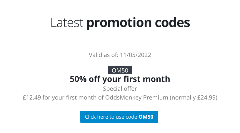OddsMonkey promo code